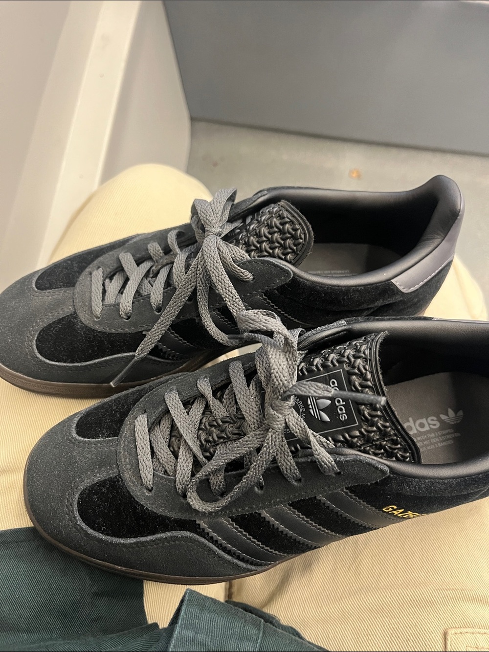 adidas Women’s Black and Gray Suede Casual Sneakers